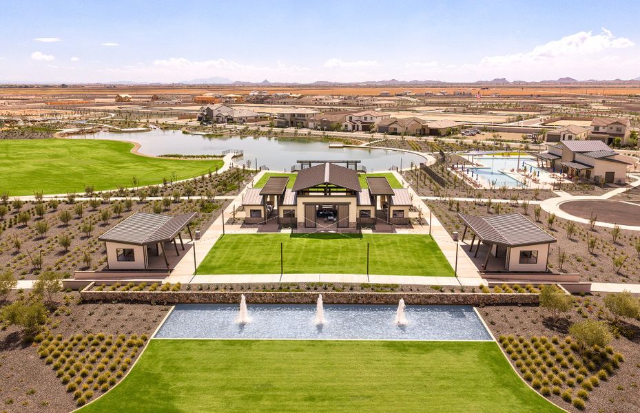 Aerial view of the Soleo community in Queen Creek, AZ, showing layout and nearby surroundings (Image 19).