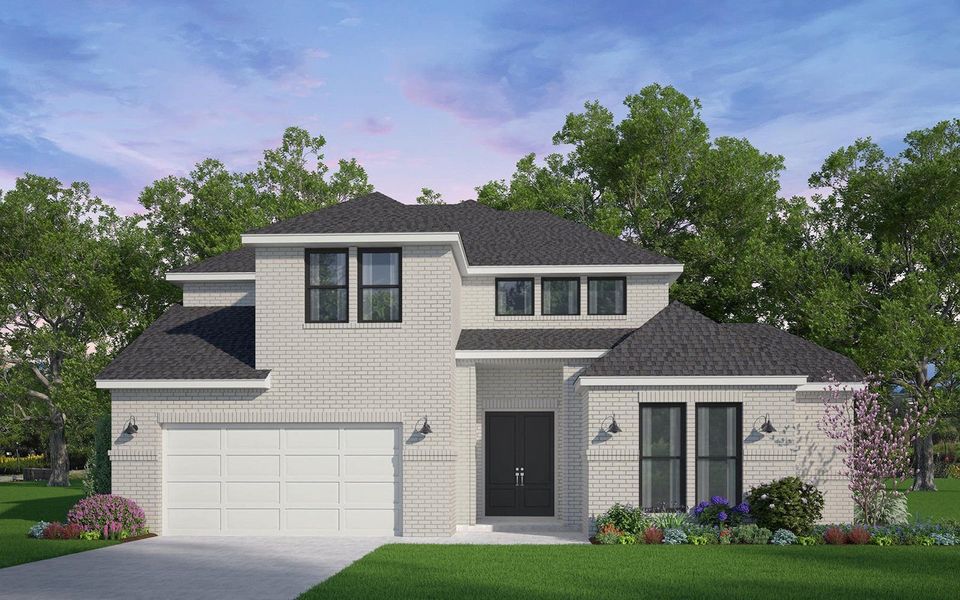 Front exterior of a home in the 60' Traditional Homes at Elyson community, located in Katy, TX (Image 17).