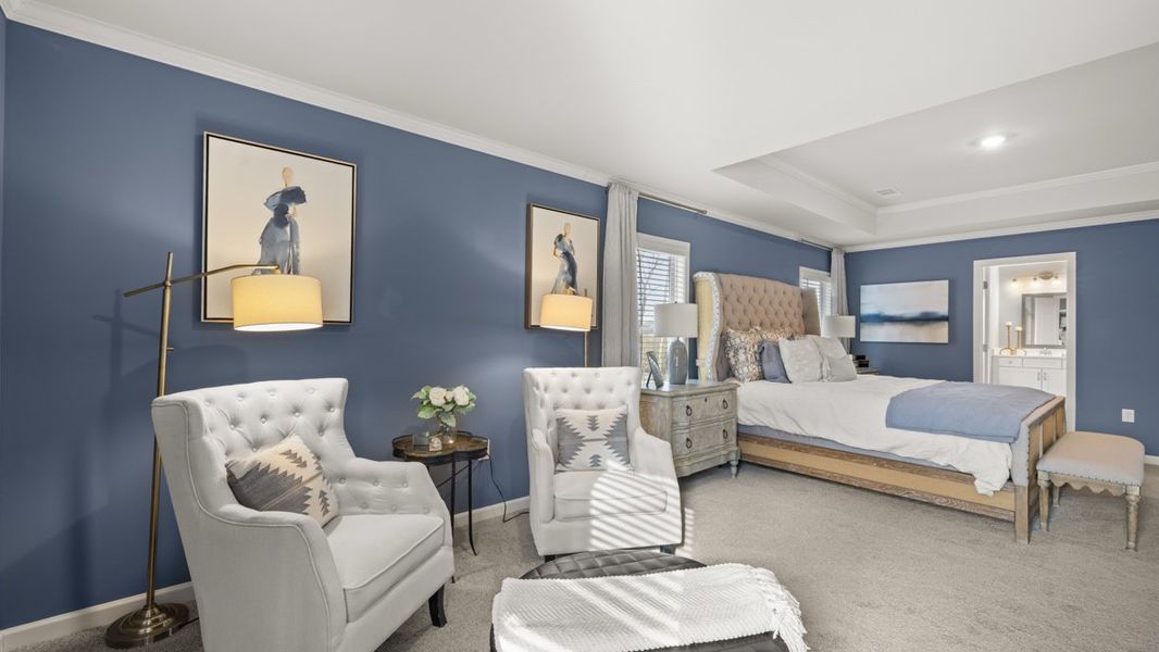 Furnished interior in a model home at Thalley Creek Estates in Cumming (Image 20).