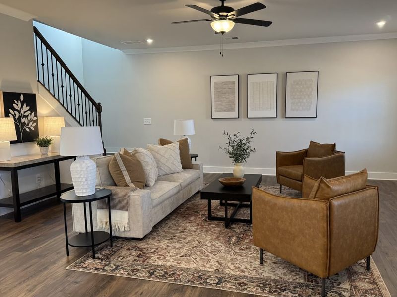 Furnished interior in a model home at Springside Reserve in Powder Springs (Image 43).