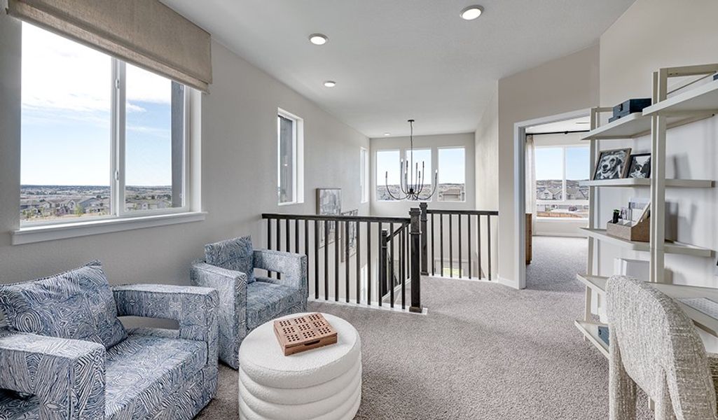 Furnished interior in a model home at The Duos at Looking Glass in Parker (Image 40). Furnished interior in a model home at The Duos at Looking Glass in Parker (Image 40).