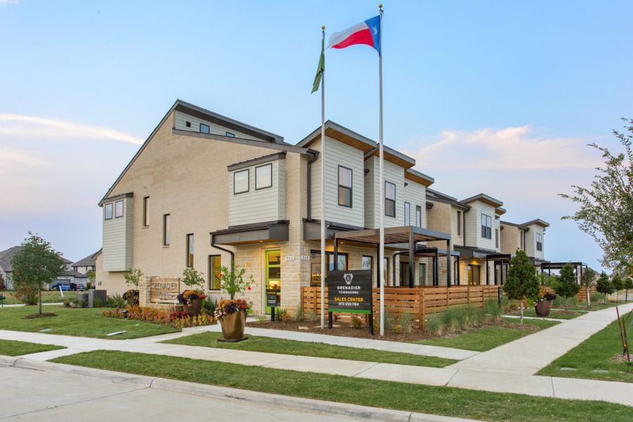 Front exterior of a home in the Windsong Ranch Townhomes community, located in Prosper, TX (Image 8).