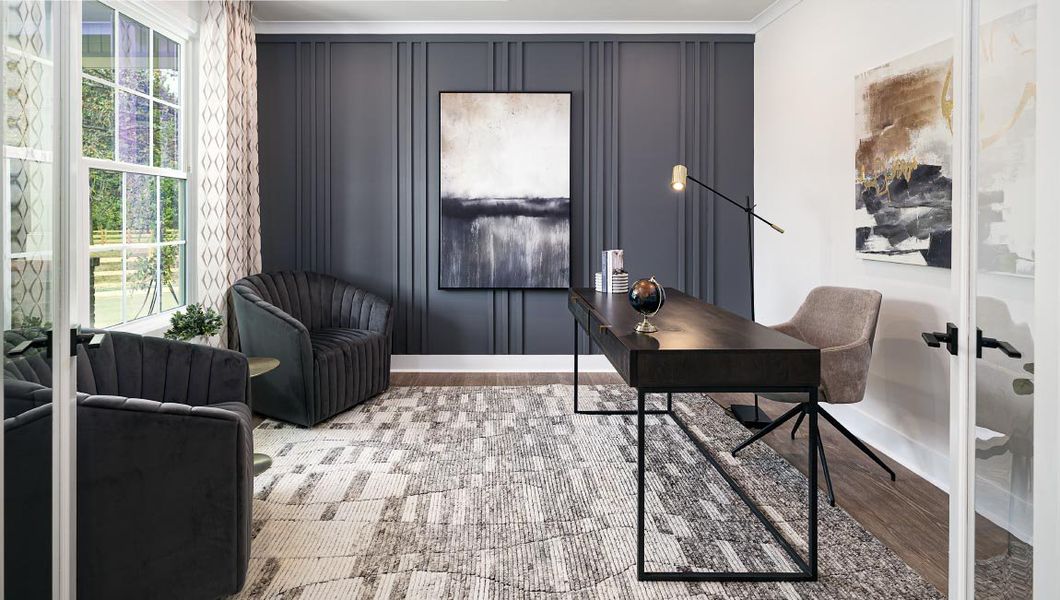 Furnished interior in a model home at Sanctuary at Southgate in Indian Trail (Image 16). Furnished interior in a model home at Sanctuary at Southgate in Indian Trail (Image 16).