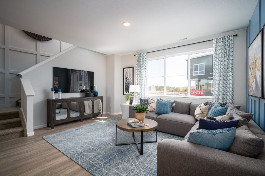 Furnished interior in a model home at The Commons at Victory Ridge in Colorado Springs (Image 7).