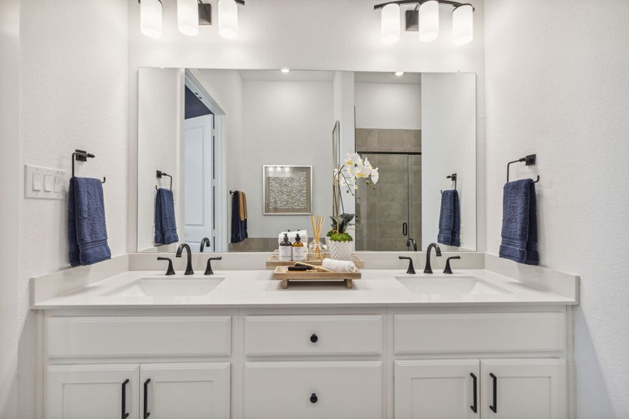 Furnished interior in a model home at Newman Village Townhomes in Frisco (Image 40).