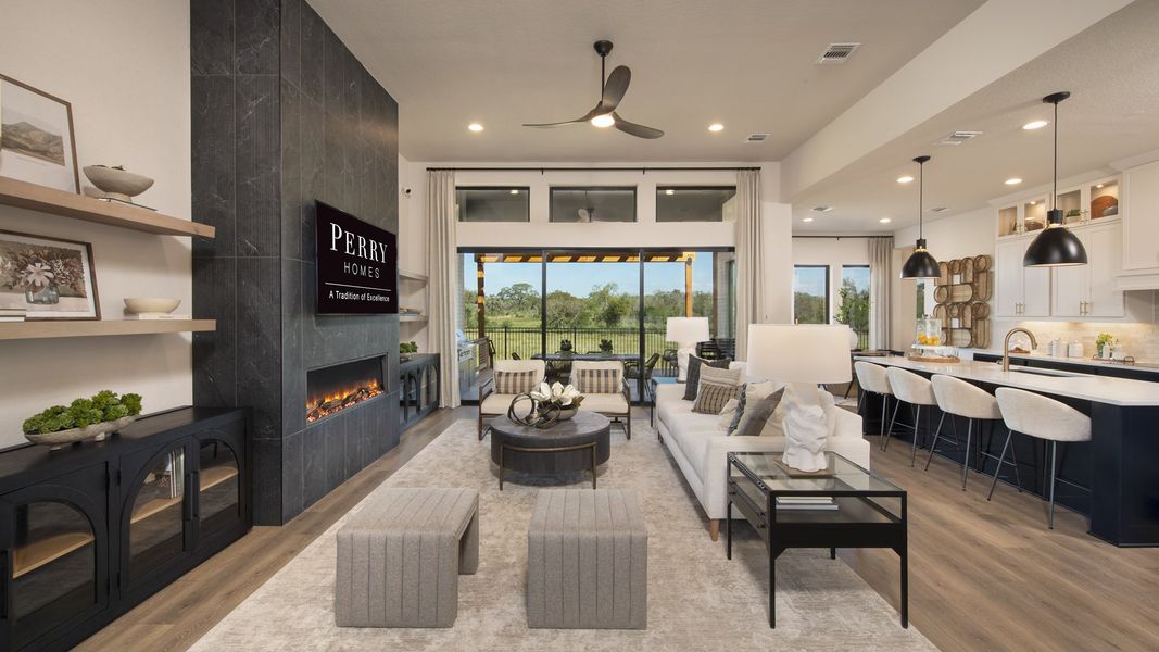 Furnished interior in a model home at Flat Creek 60' in Castroville (Image 9).