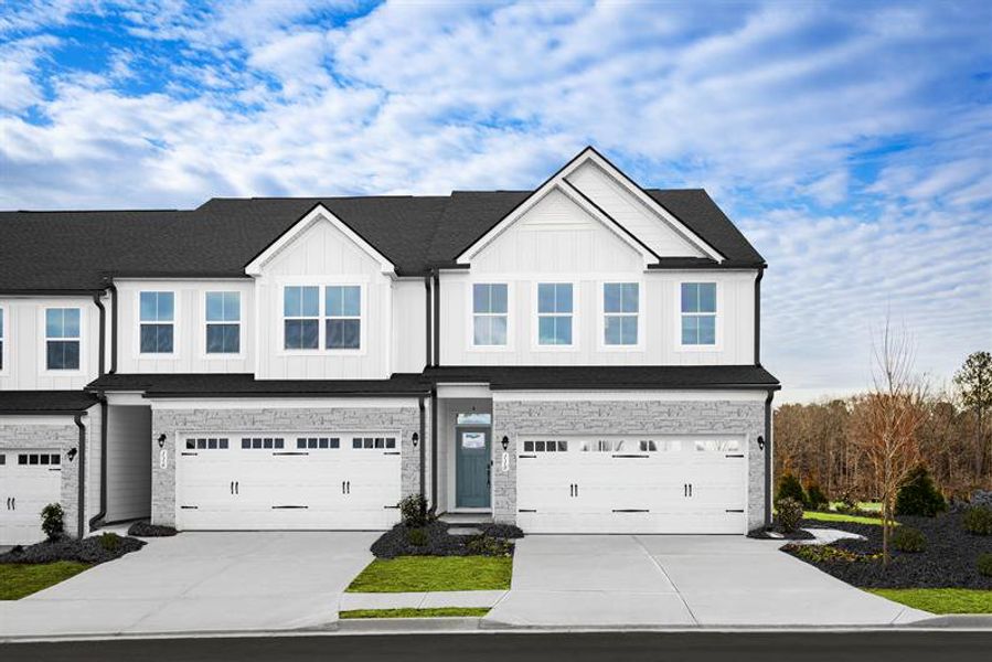 Front exterior of a home in the Townes at Copper Hill community, located in Greenville, SC (Image 1). Front exterior of a home in the Townes at Copper Hill community, located in Greenville, SC (Image 1).
