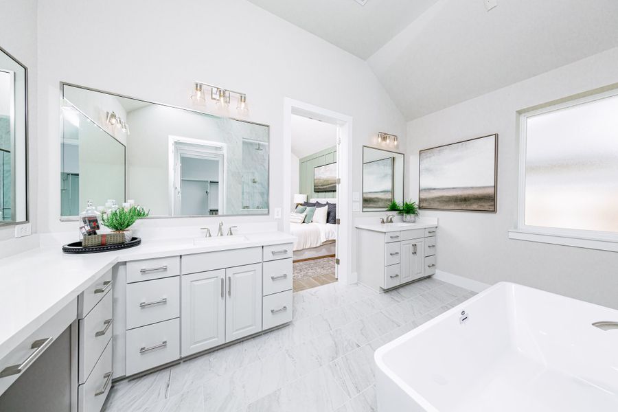 Furnished interior in a model home at COLTON in Todd Mission (Image 6).