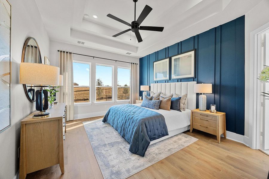 Furnished interior in a model home at New Haven - 60' in Manor (Image 8).