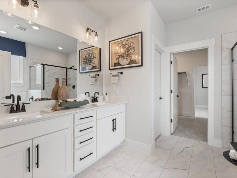 Furnished interior in a model home at Mercer Meadows in Royse City (Image 5).