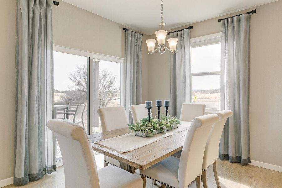 Furnished interior in a model home at Willow Springs Ranch in Monument (Image 13).