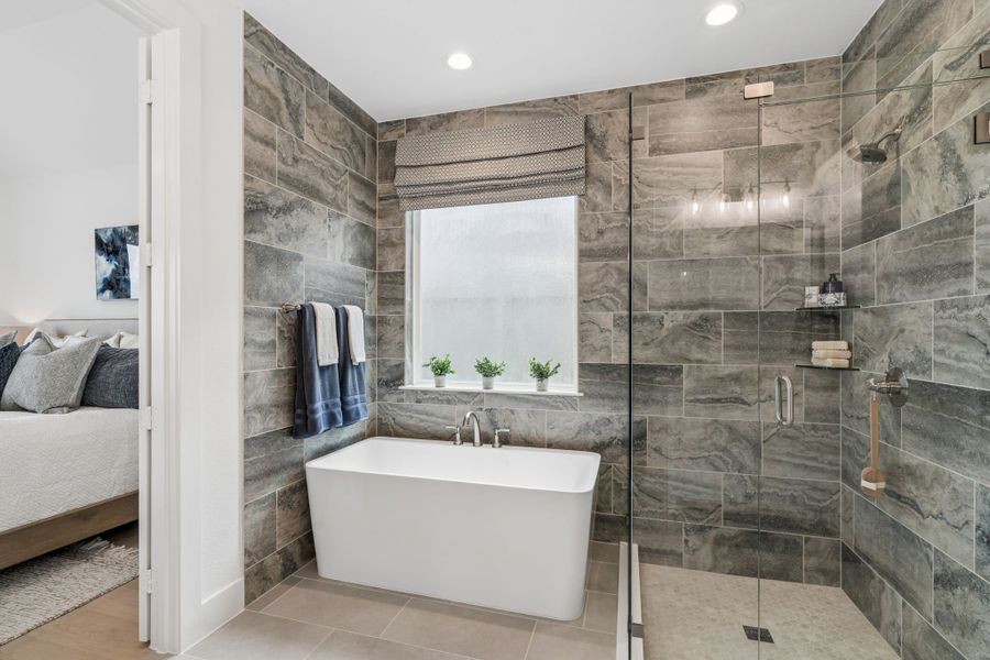 Furnished interior in a model home at Landmark in Denton (Image 36).