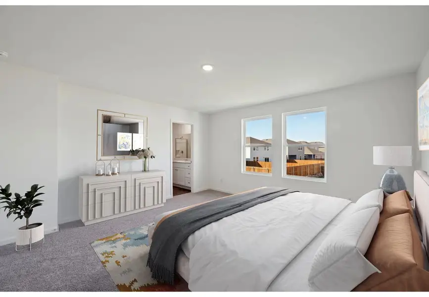 Furnished interior in a model home at Liberte in Converse (Image 8).