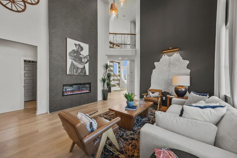 Furnished interior in a model home at The George in Richmond (Image 3).