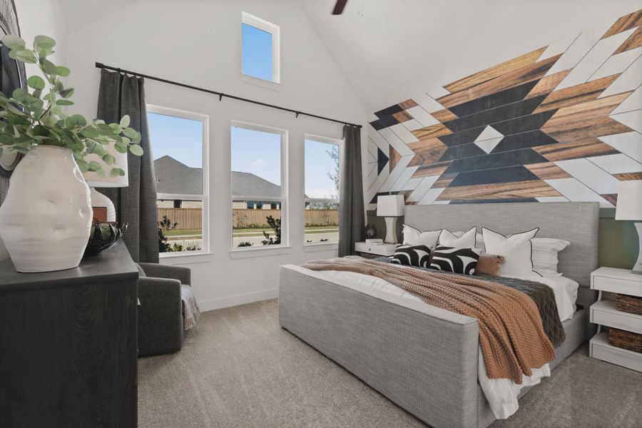 Furnished interior in a model home at Riceland 42' Alley Loaded in Mont Belvieu (Image 6). Furnished interior in a model home at Riceland 42' Alley Loaded in Mont Belvieu (Image 6).
