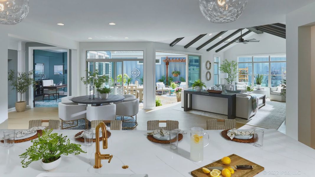 Furnished interior in a model home at The Courtyards at Post Road in Cumming (Image 17).