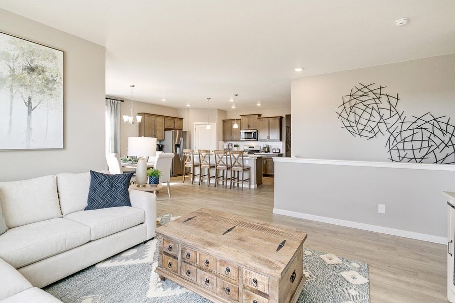 Furnished interior in a model home at Willow Springs Ranch in Monument (Image 3).