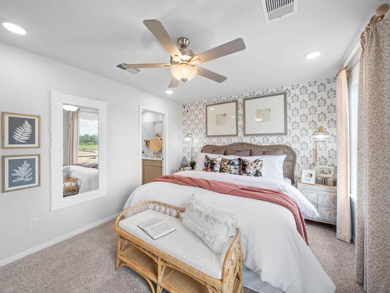 Furnished interior in a model home at Spring Branch Crossing in Conroe (Image 9).