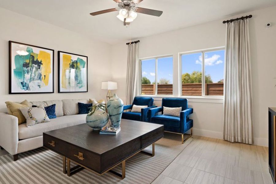 Furnished interior in a model home at Saddle Creek Twinhomes in Georgetown (Image 24).