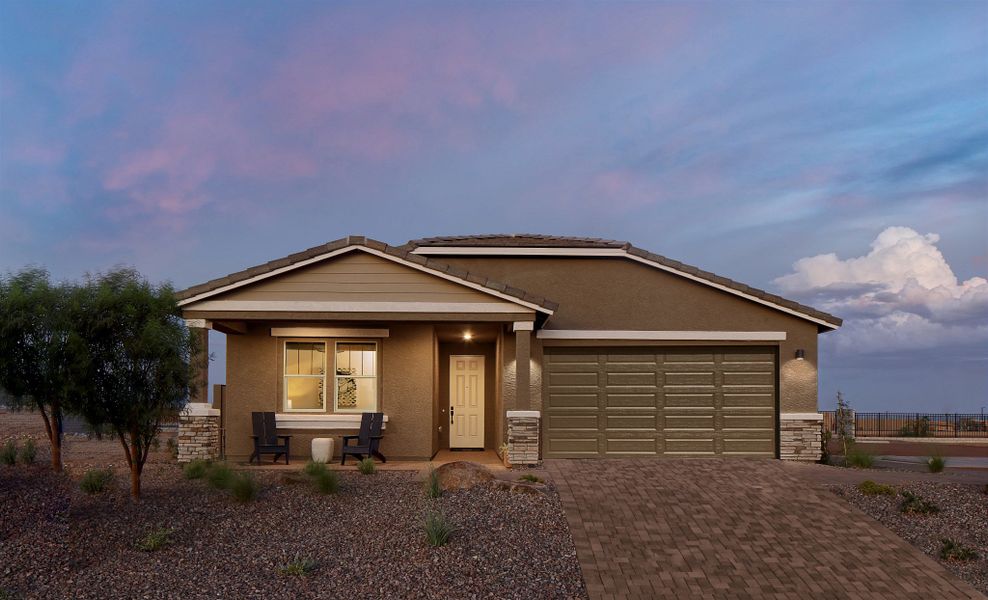 Front exterior of a home in the Visara community, located in Surprise, AZ (Image 4). Front exterior of a home in the Visara community, located in Surprise, AZ (Image 4).
