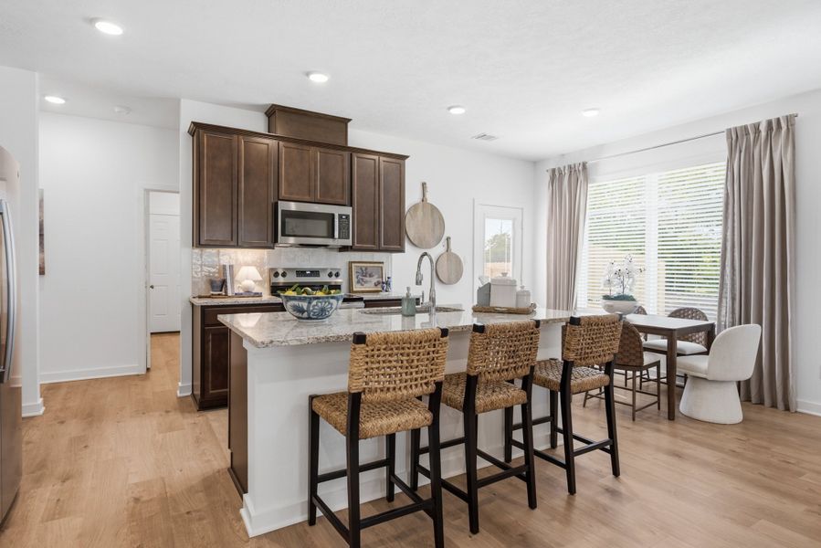 Furnished interior in a model home at The Cottages at Pagosa Springs in Bryan (Image 4). Furnished interior in a model home at The Cottages at Pagosa Springs in Bryan (Image 4).