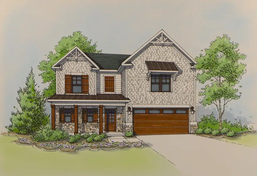 Architectural rendering of home exteriors planned for Meadow Pines in Dallas, GA (Image 14).
