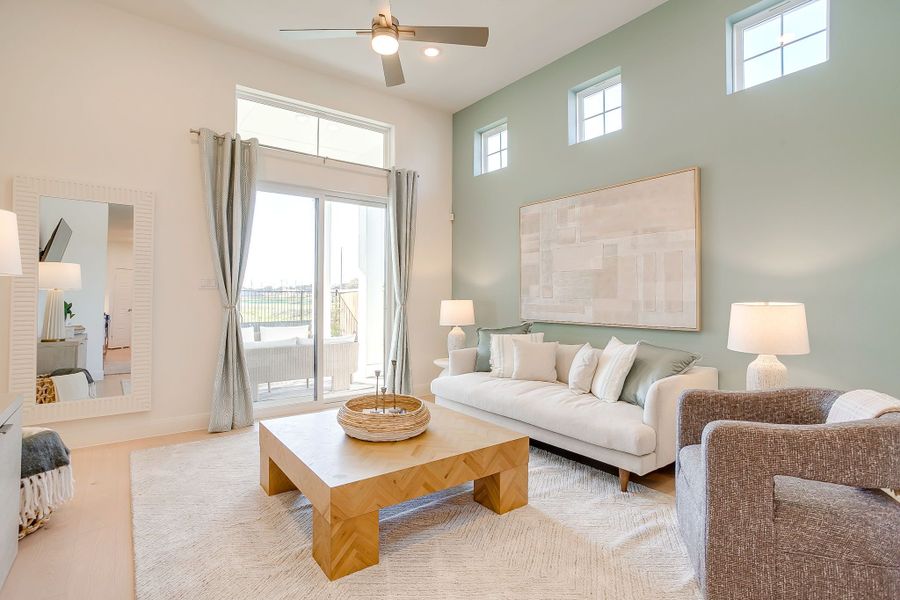 Furnished interior in a model home at MidTowne in Midlothian (Image 37).