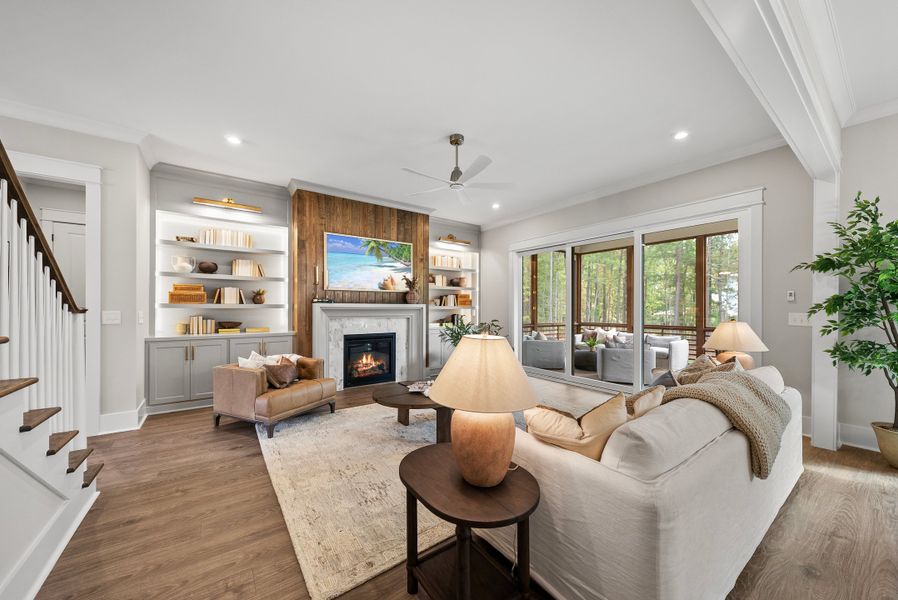 Furnished interior in a model home at Corbett Landing in Pittsboro (Image 6).