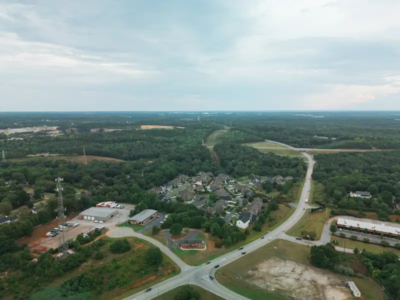 Aerial view of the Saluda Ridge community in Piedmont, SC, showing layout and nearby surroundings (Image 2).