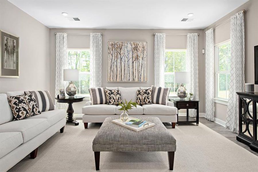 Furnished interior in a model home at Allen Park Ranches in Raleigh (Image 9).