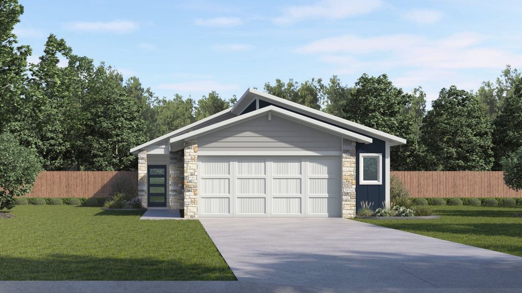 Front exterior of a home in the Frontier community, located in Mustang Ridge, TX (Image 5).