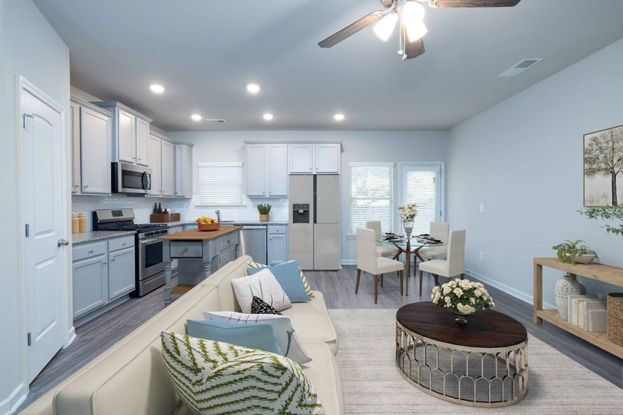 Furnished interior in a model home at Turtle Creek Villas in Winder (Image 9). Furnished interior in a model home at Turtle Creek Villas in Winder (Image 9).