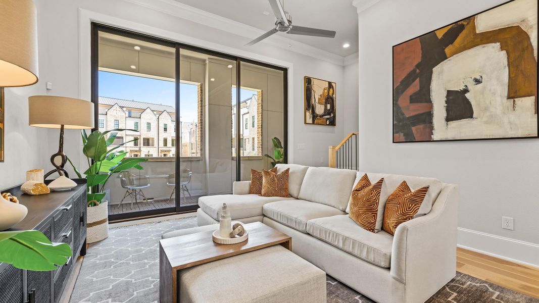 Furnished interior in a model home at Las Colinas Station in Irving (Image 24).