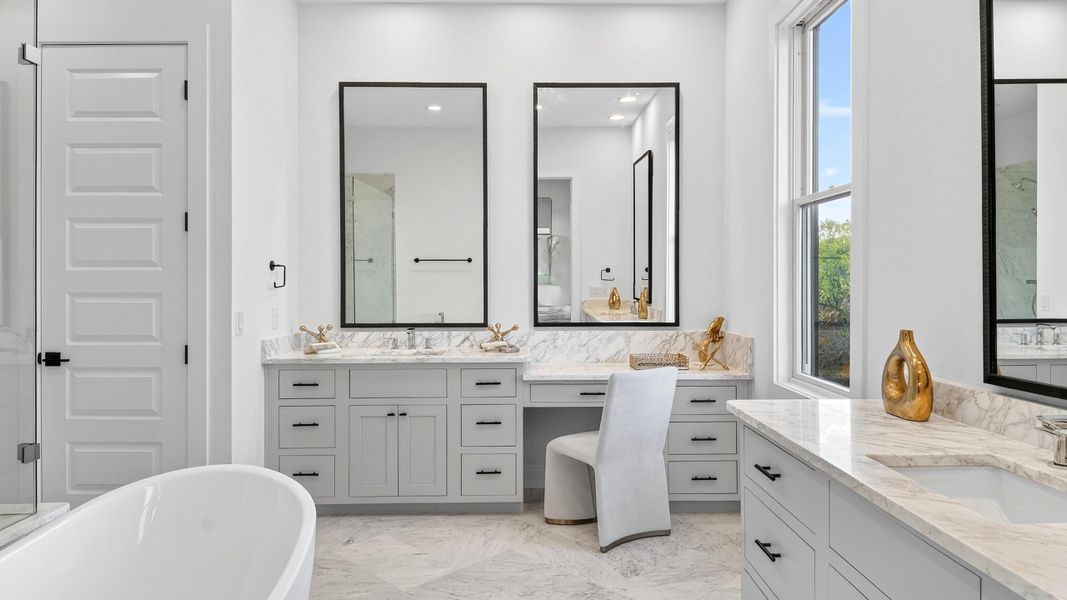 Furnished interior in a model home at The Park at Sunridge in Austin (Image 23).