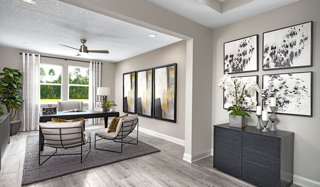 Furnished interior in a model home at Saguaro Reserve III in Marana (Image 25).