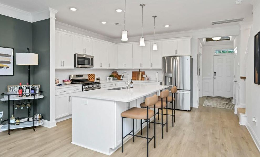 Furnished interior in a model home at Lauren Park Townhomes in Lexington (Image 3).