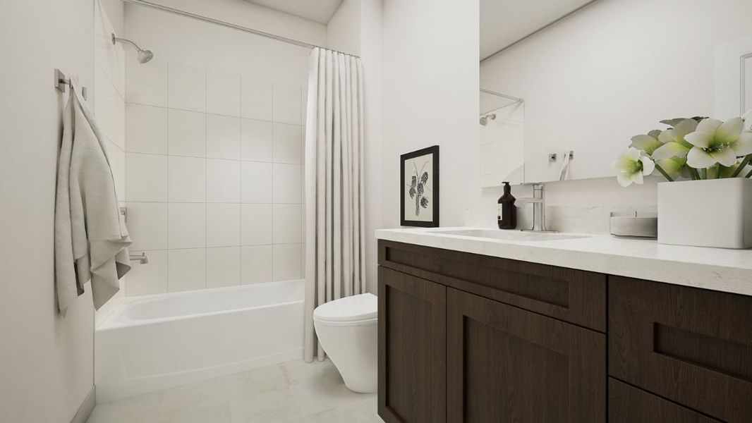 Furnished interior in a model home at Waterbend in Euless (Image 14).