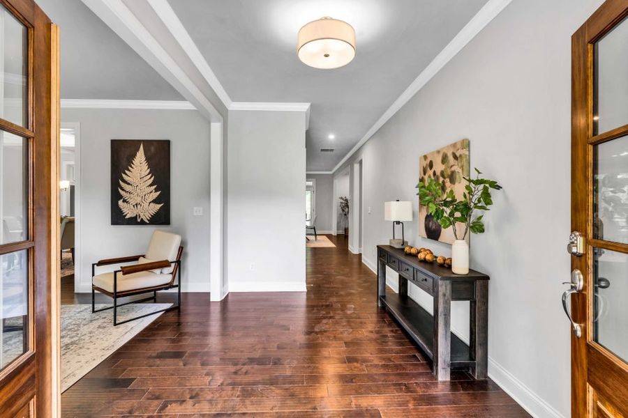 Furnished interior in a model home at The Estates at Hurricane Pointe in Douglasville (Image 33).