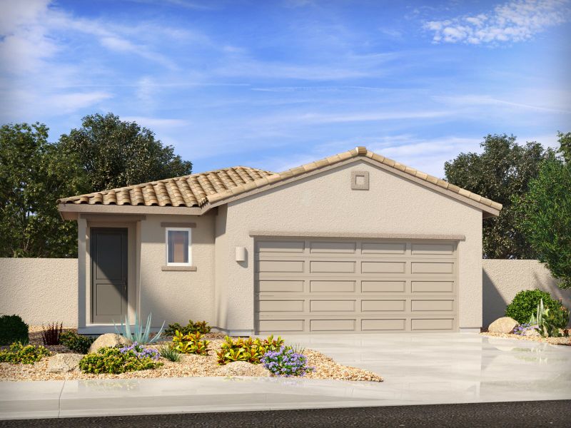 Front exterior of a home in the Sunset Crest - Signature Series community, located in Tucson, AZ (Image 8). Front exterior of a home in the Sunset Crest - Signature Series community, located in Tucson, AZ (Image 8).