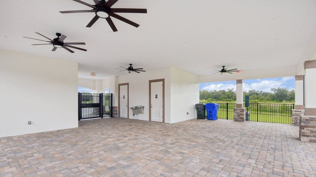 Enjoy the spacious covered pavilion at Grasslands West in Lakeland FL—perfect for relaxing or gathering with neighbors.