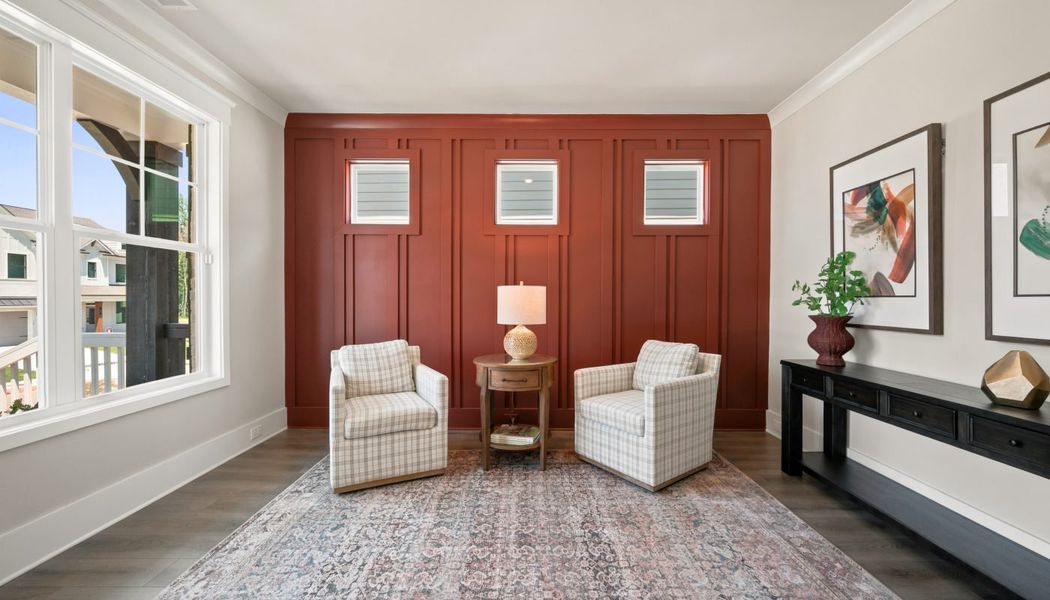 Furnished interior in a model home at Fowler Farms in Auburn (Image 125).