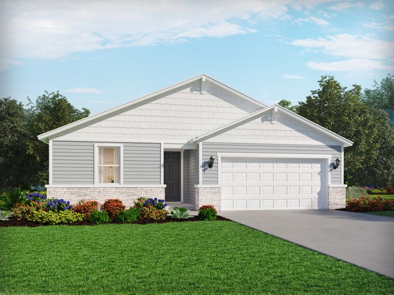 Front exterior of a home in the Kings Creek - Signature Series community, located in Jacksonville, FL (Image 2). Front exterior of a home in the Kings Creek - Signature Series community, located in Jacksonville, FL (Image 2).