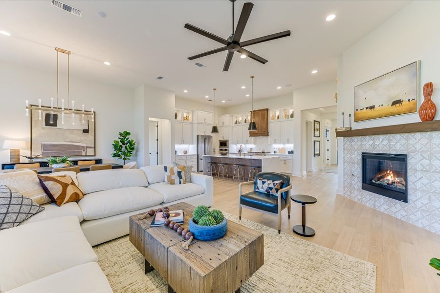 Furnished interior in a model home at Scofield Farms Estates in Georgetown (Image 6).