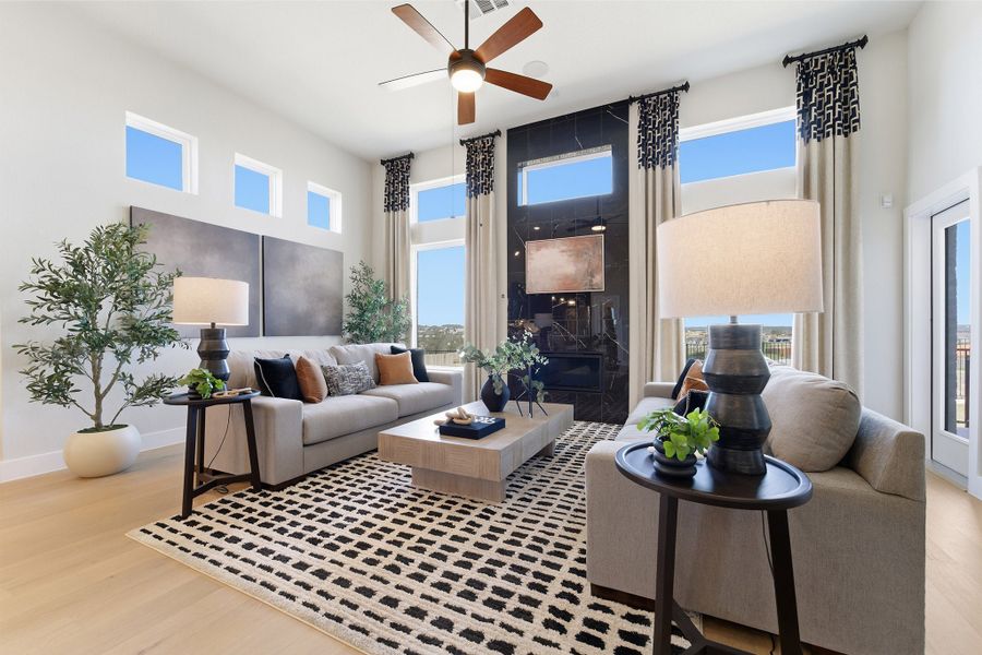 Furnished interior in a model home at Lariat in Liberty Hill (Image 34).