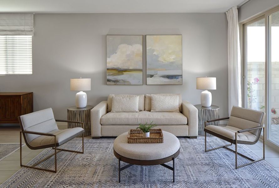 Furnished interior in a model home at Bella Vista Farms in San Tan Valley (Image 5).