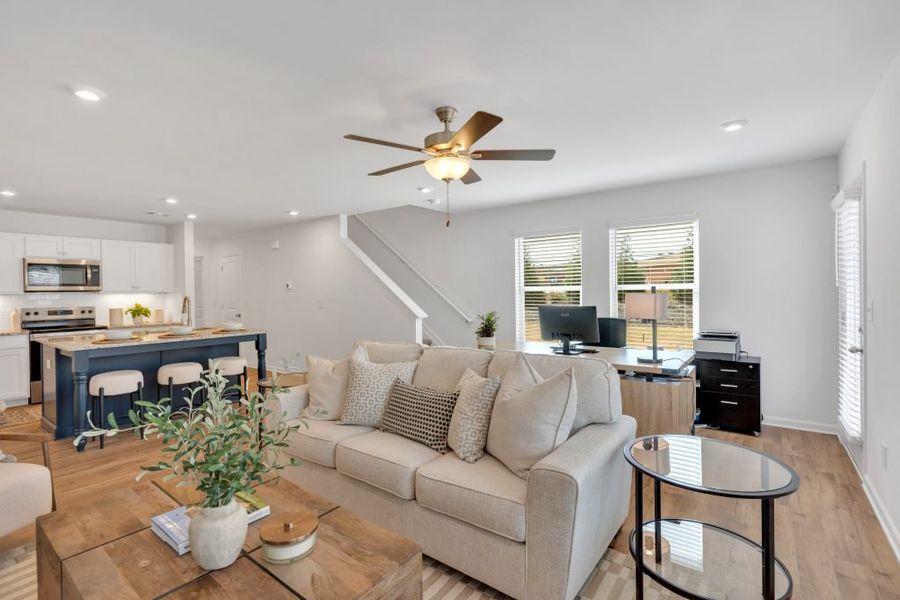 Furnished interior in a model home at Village Green in Adairsville (Image 6). Furnished interior in a model home at Village Green in Adairsville (Image 6).