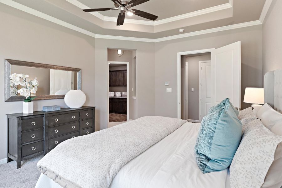 Furnished interior in a model home at Vintage Oaks in Weatherford (Image 29).