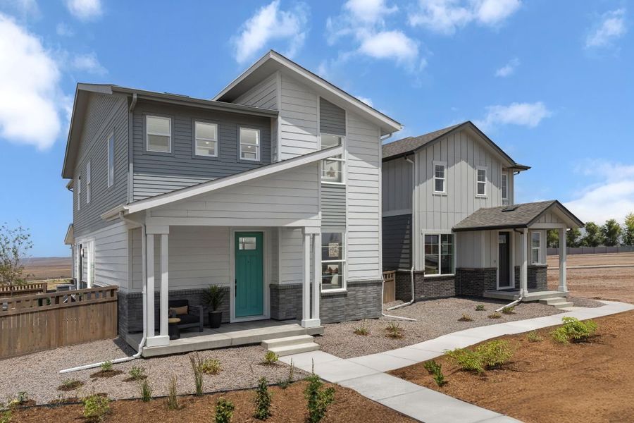 Front exterior of a home in the Windler Wildflower community, located in Aurora, CO (Image 3).