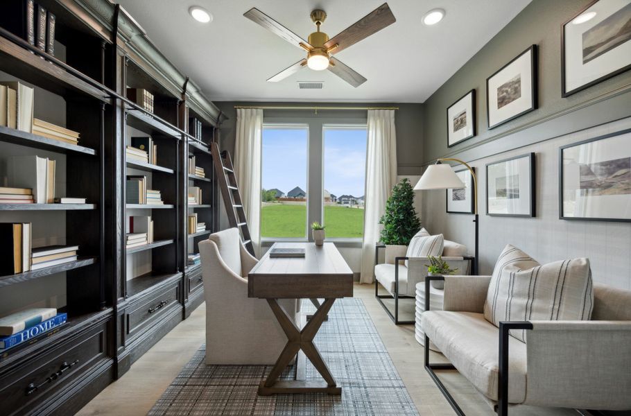 Furnished interior in a model home at Cross Creek Meadows in Celina (Image 8). Furnished interior in a model home at Cross Creek Meadows in Celina (Image 8).