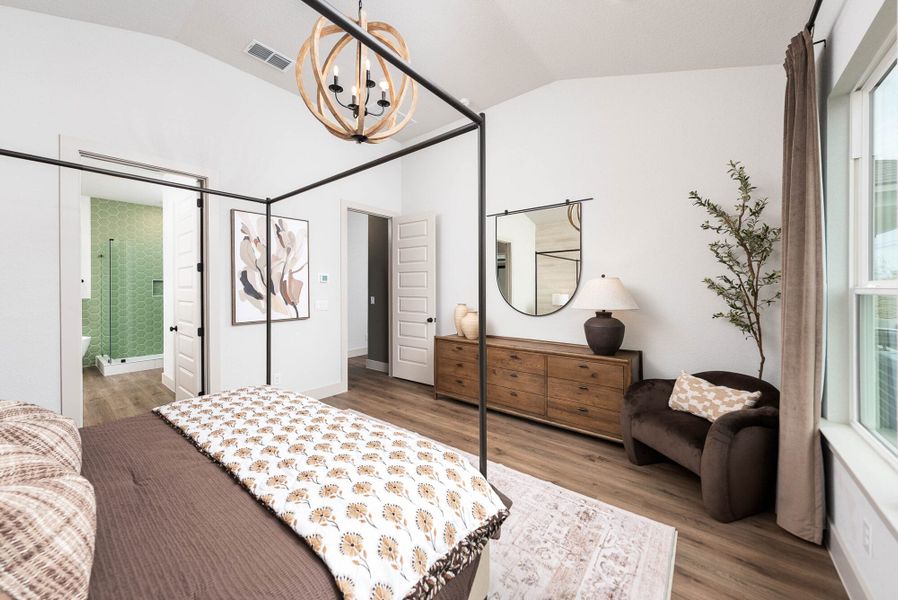 Furnished interior in a model home at Weltner Farms 60’s in New Braunfels (Image 28).